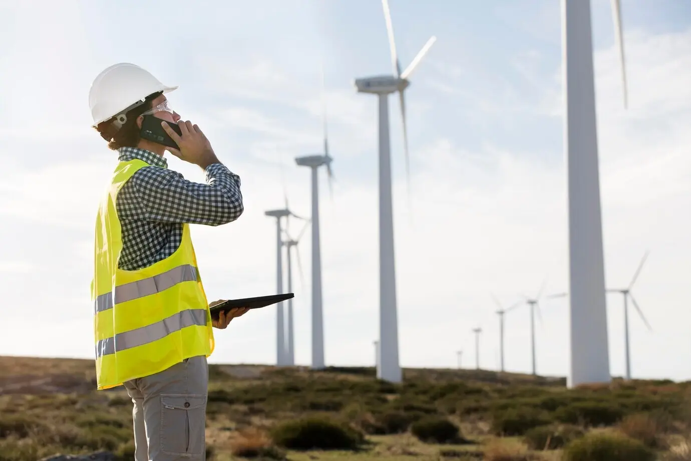 Felder mit Windparks